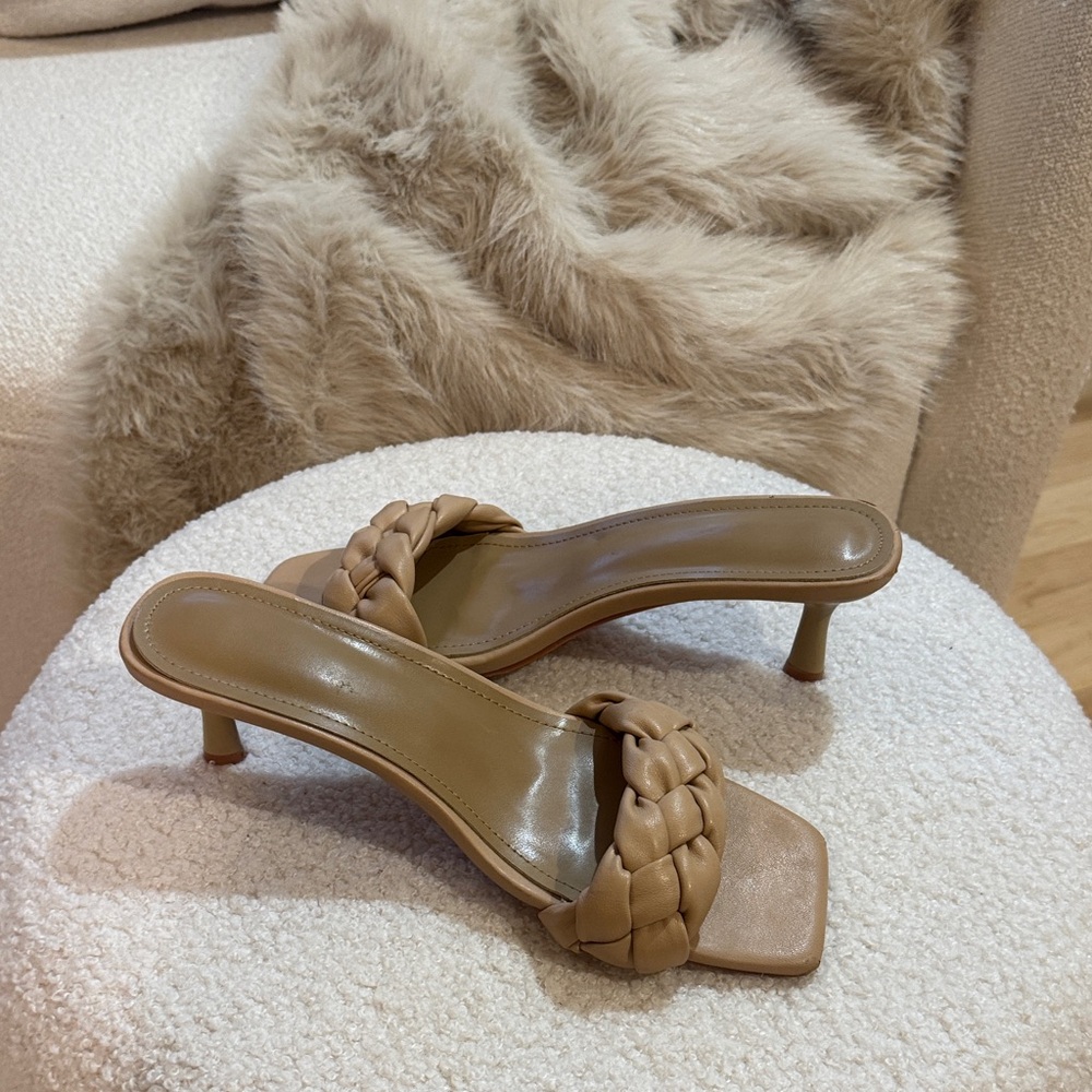 Woven Slide Tan Sandals